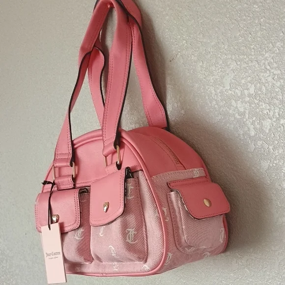 Juicy Couture Pink Shoulder Bag with Heart Accents - Picture 2 of 11